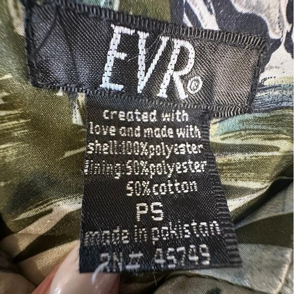 VTG EVR 90s Y2K Satin Jungle Safari Lightweight Windbreaker Jacket Women Size PS - Picture 7 of 16